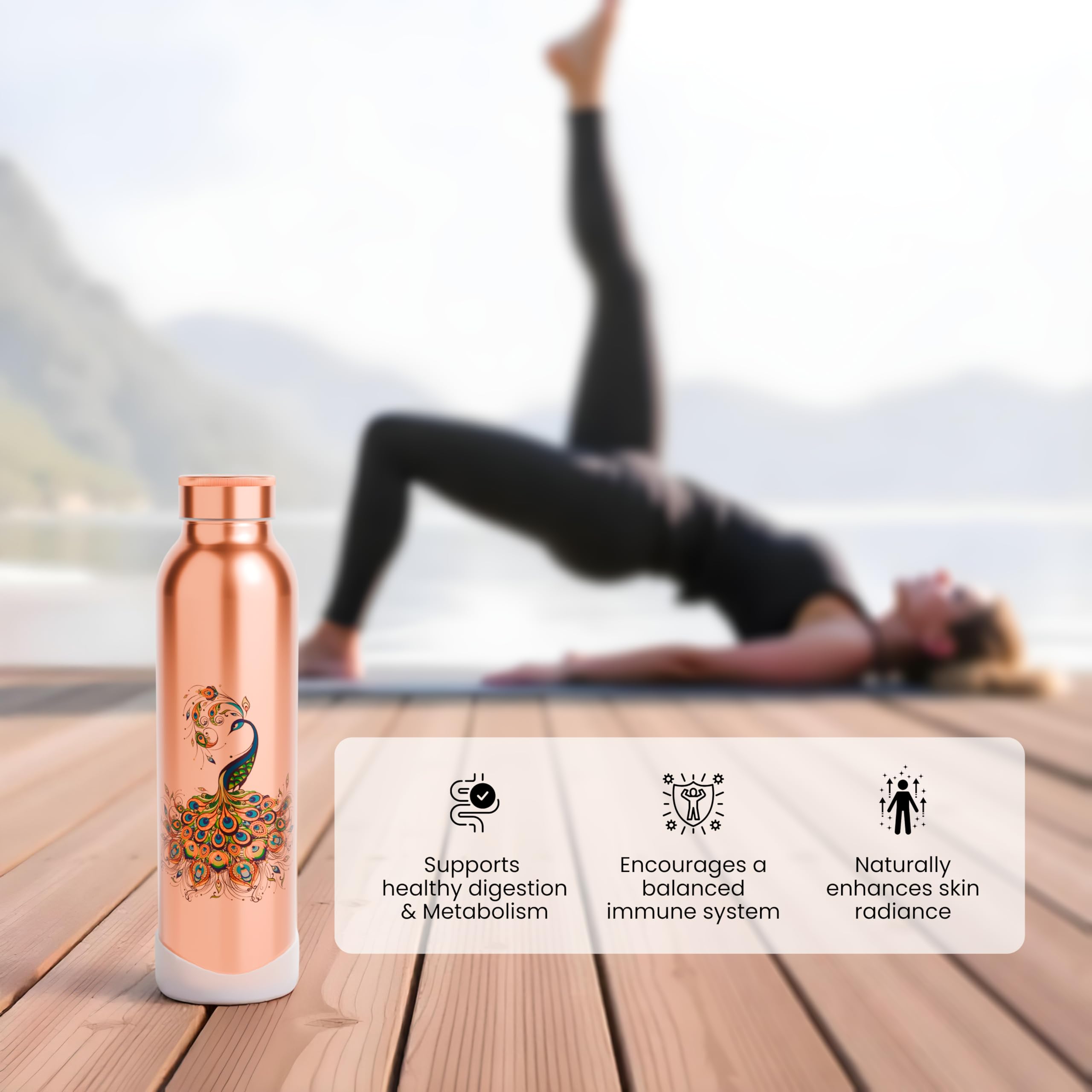 Amazon.com: COPRON 100% Pure Copper Water Bottle for Drinking – 30